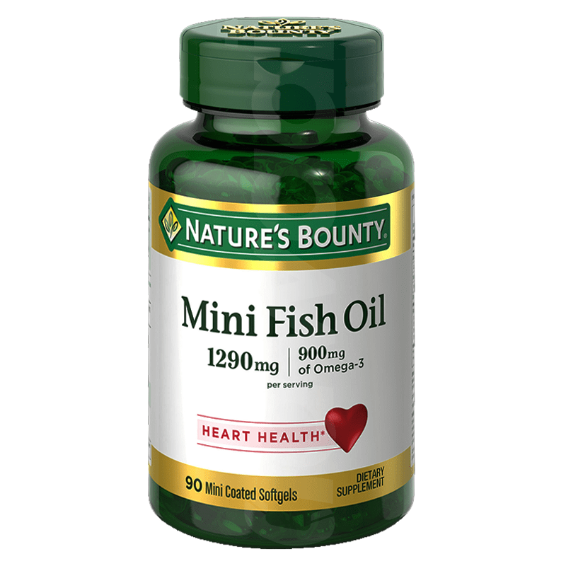 Nature's Bounty Mini Fish Oil Omega 3 Supplements Bottle