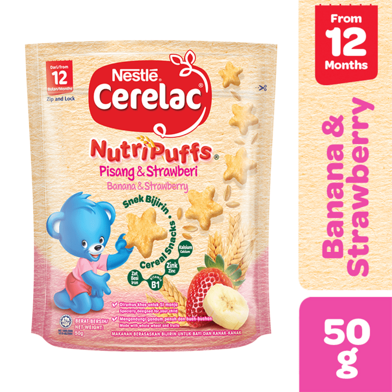 Nestle Cerelac Nutripuffs Banana & Strawberry