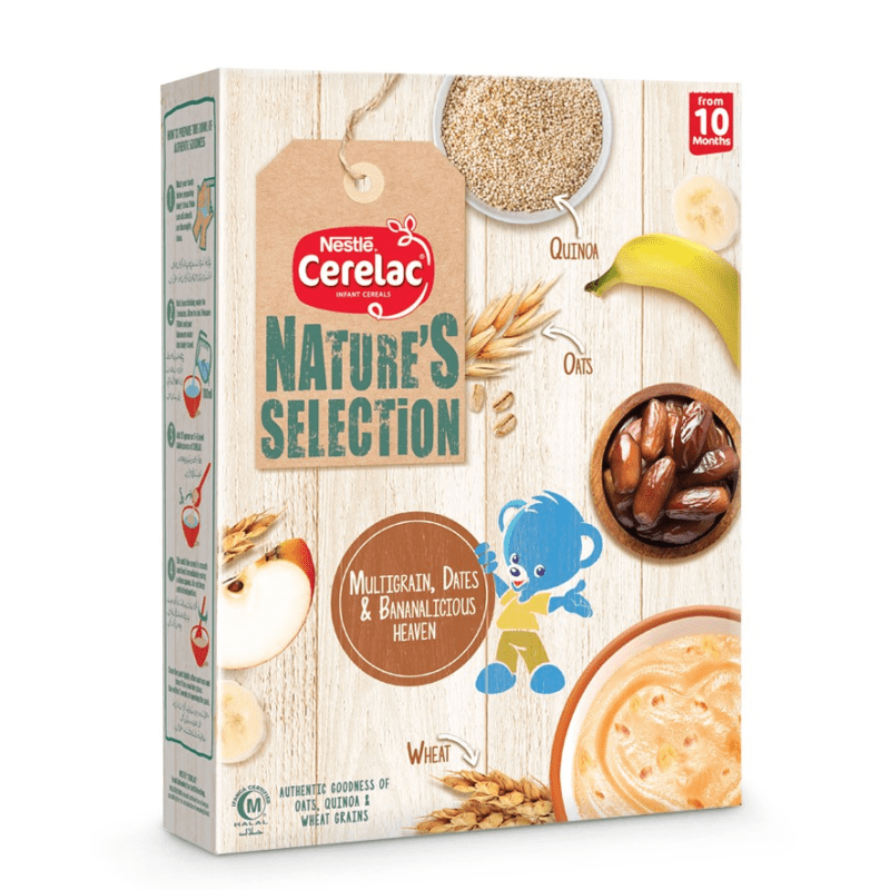 Nestle Cerelac Nature's Selection ( Multigrain, Dates & Fruits ) Powder 175 gm Soft Pack