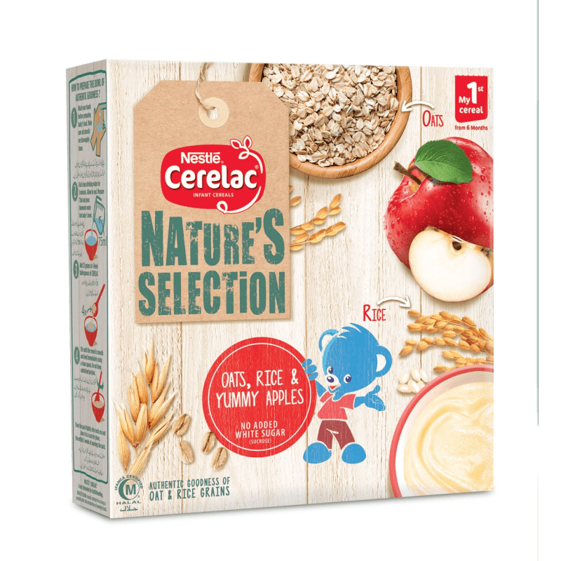 Nestle Cerelac Nature's Selection ( Rice, Oats & Apple ) Powder 175 gm Soft Pack