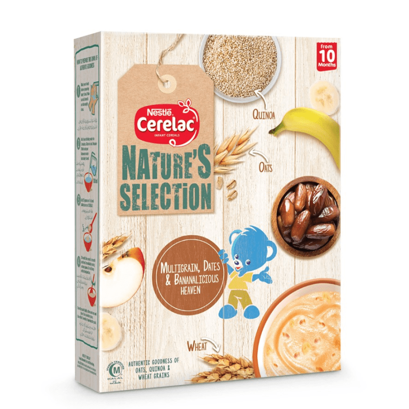 Nestle Cerelac Nature's Selection ( Multigrain, Dates & Fruits ) Powder 350 gm Soft Pack