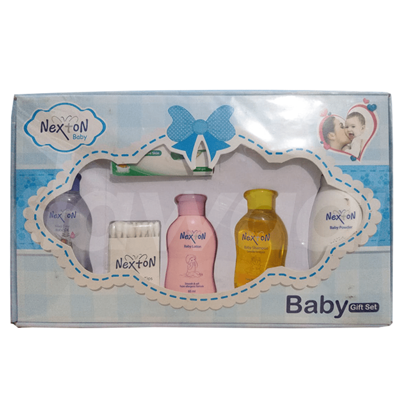 Nexton Baby Gift Box 2  (Powder, Lotion, Oil, Soap, Shampoo, Cotton buds) 1 Set Pack