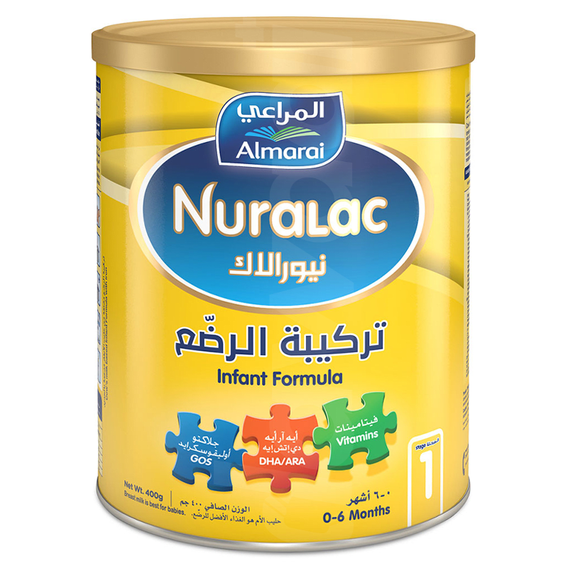 Nuralac 1 - Infant Formula Milk Powder 400 gm Tin