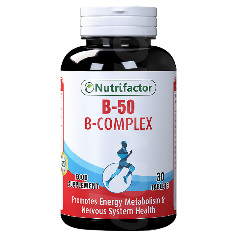 Nutrifactor B 50 (B - Complex) Supplement 1 x 30's Tablets Bottle