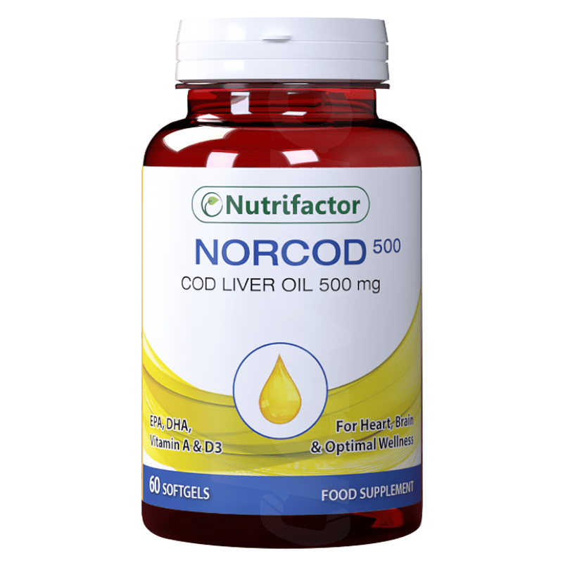 Nutrifactor Norcod Cod Liver Oil Supplements 1 x 60's Softgel Capsules Bottle