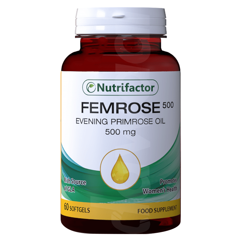 Femrose E.P 500 mg 1 x 60's Softgel Oil Capsules Bottle