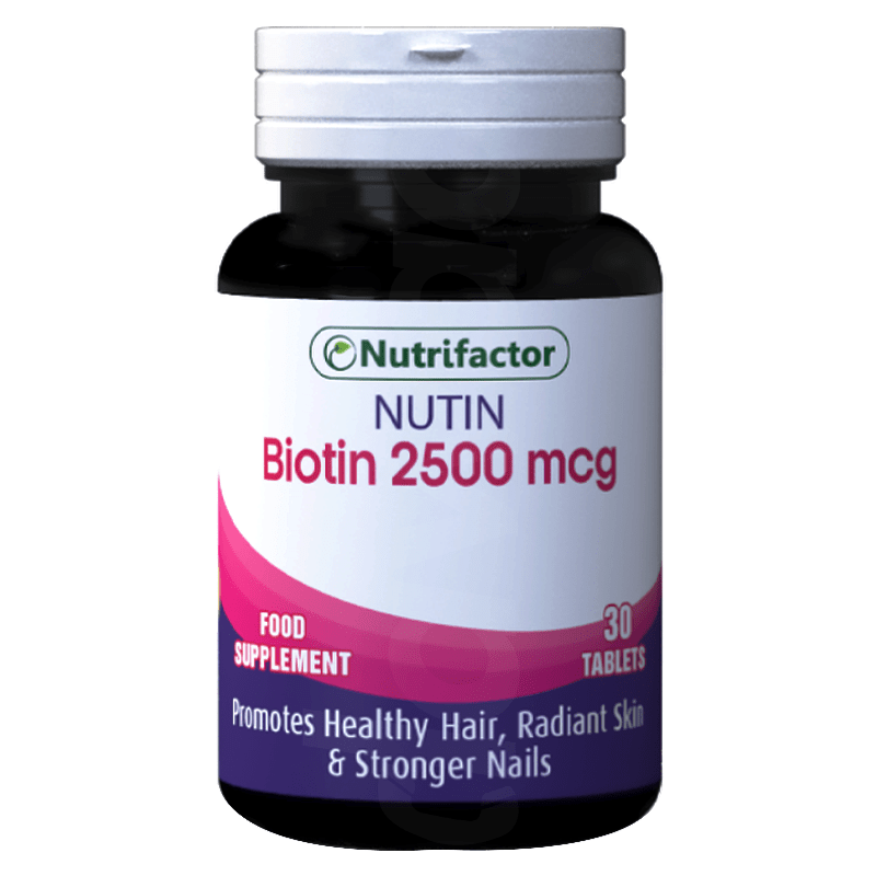 Nutrifactor Nutin Biotin 2500 mcg Supplements 1 x 30's Tablets Bottle