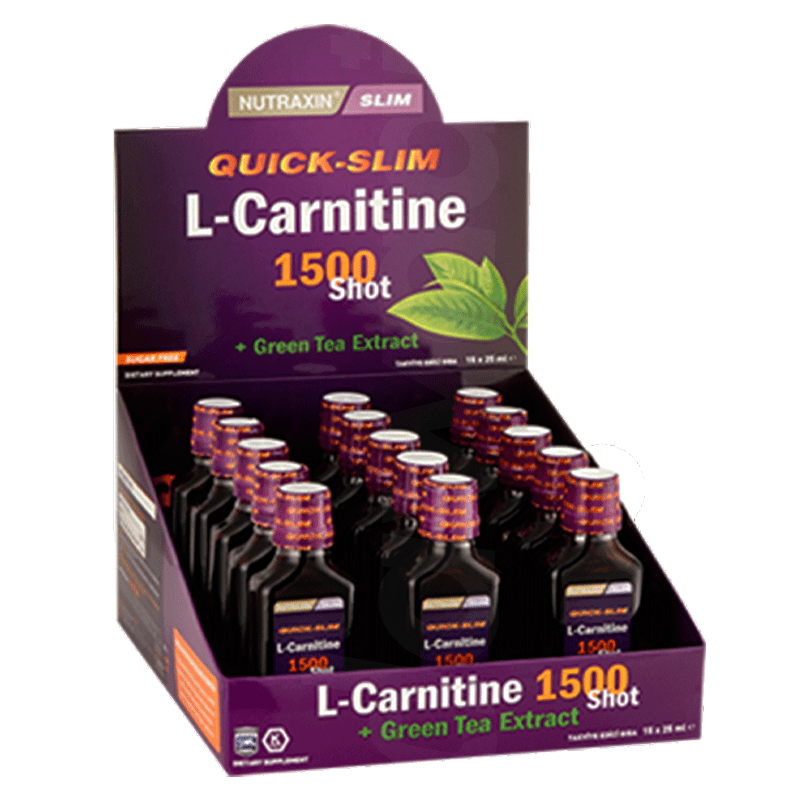 Nutraxin Quick Slim L - Carnitine 1500 mg Supplements 25 ml x 15 Liquid Bottle