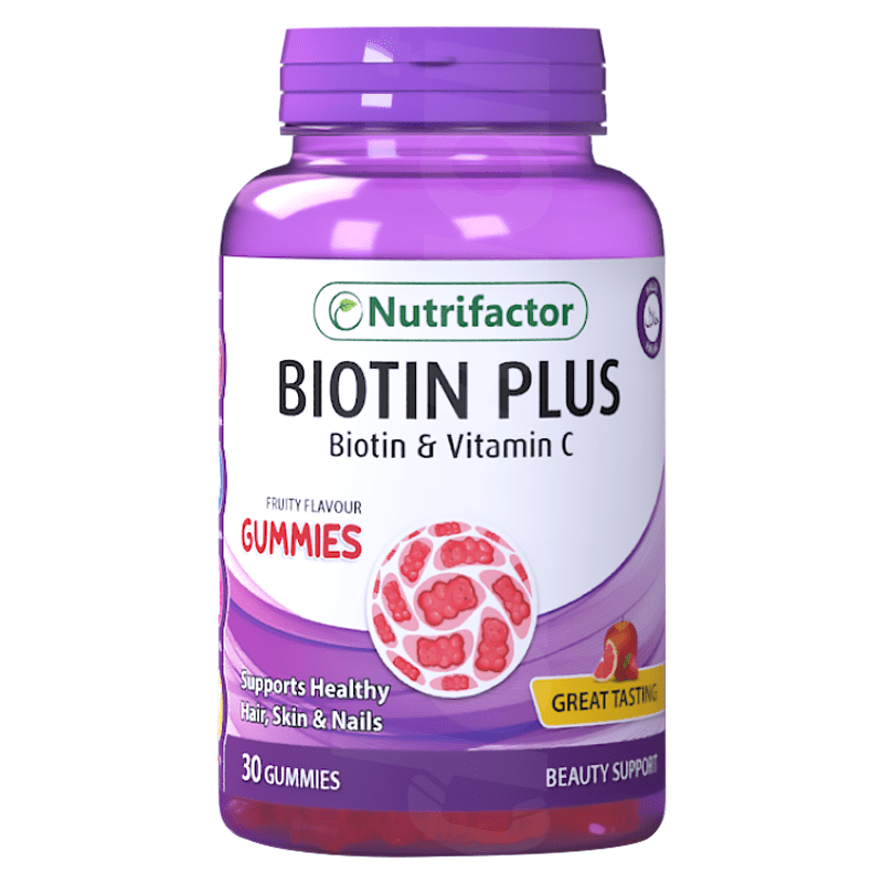 Nutrifactor Biotin Plus Supplements 1 x 30's Gummies Bottle