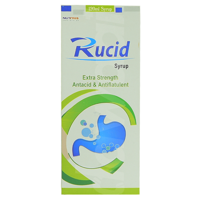Rucid Antacid & Antiflatulent Syrup 120 ml Bottle