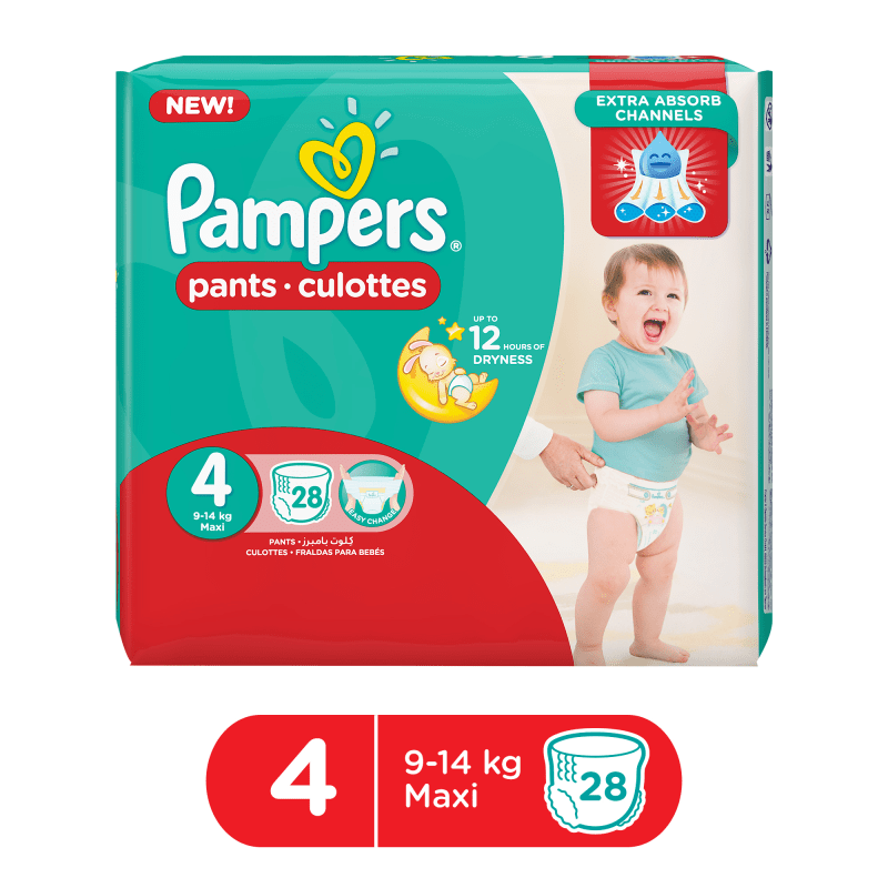 Pampers Pants Culottes Size 4 (9-14 KG Maxi) 28 Counts