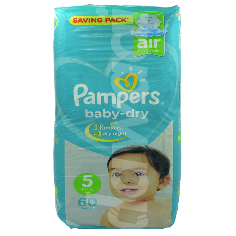 Pampers Baby Dry Size 5 (11-25Kg) 60 Counts