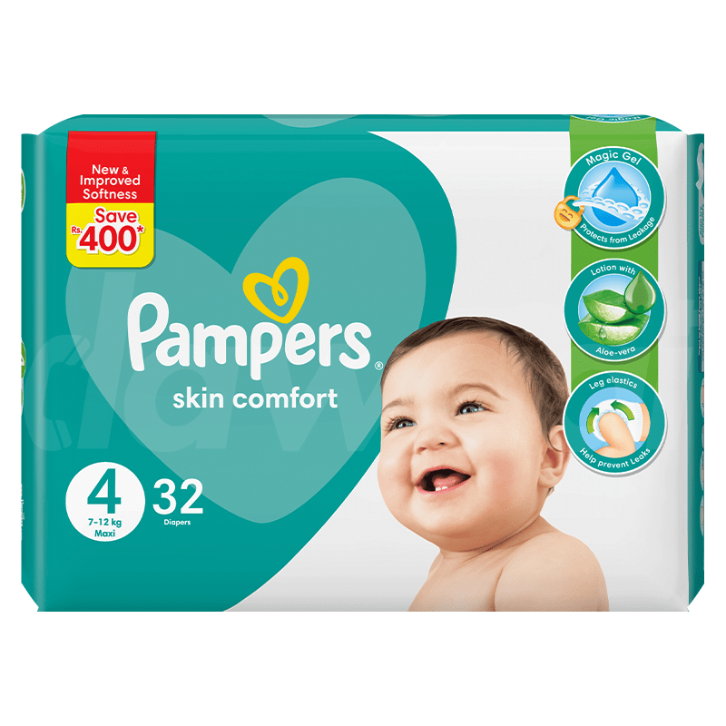 Buy Pampers Jumbo Pack - Size 4 (7 -12 Kg) Butterfly Diapers 32 Pcs ...