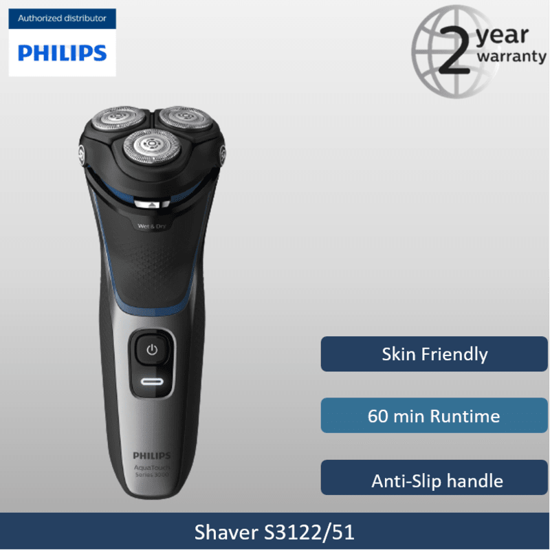 Philips Wet and Dry Electric Shaver Series 3000 S3122/51