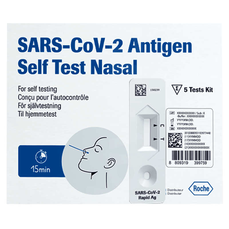 Roche SARS - CoV - 2 Antigen Self Nasal Test Kit