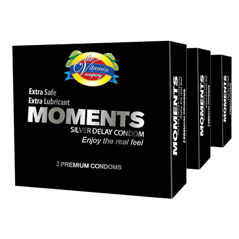 Moments Silver Delay Condoms 03 Pack