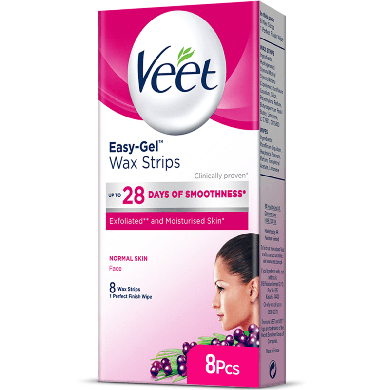 Veet Normal Skin Face Wax 8 Strips Pack